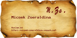 Micsek Zseraldina névjegykártya